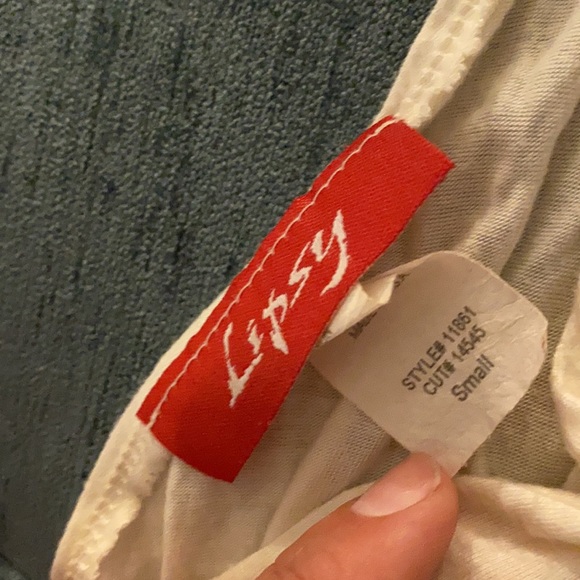 White & Cream Halter top, lace detailing - Picture 2 of 3